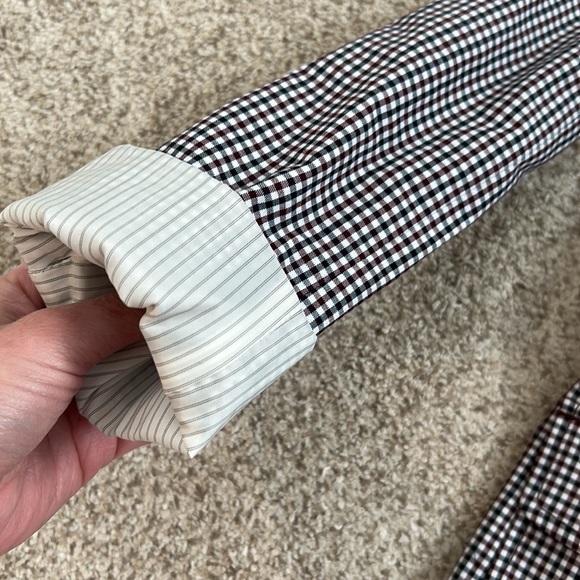 J. Navy and Burgundy Rhodes Micro Check Cotton Blazer, 0 - Picture 4 of 16